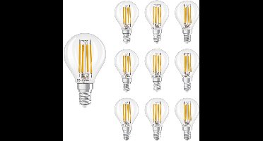 Ledvance LED Filament Kogellamp E14 - 3.4W 470lm 2700K 230V - Ø45mm - Dimbaar - 10 stuks - Geschikt voor woonkamer, restaurants, decoratie - 10 stuks