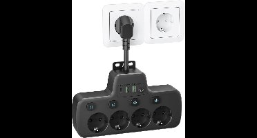 DailySupplies® Stekkerdoos met USB - Verdeelstekker - Stopcontact Splitter - Zwart