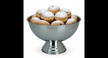 Excellent Houseware oliebollen schaal - op voet - RVS - 39 x 24 cm - oliebollen serveerschaal