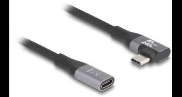 Delock USB-C verlengkabel | haaks/recht | USB4 20 Gbps | PD 240W | 4K 60Hz | 2 meter