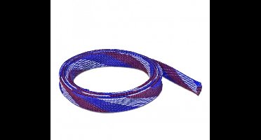 Polyester kabelsleeve | rekbaar | 19mm | blauw/wit/rood | 2 meter