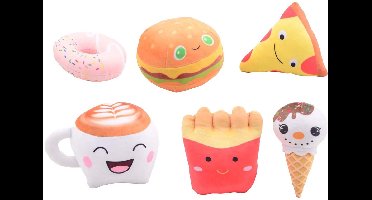 Johntoy pluche fastfood knuffels set van 2 vrolijke speelgoed.