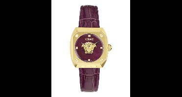 Versace Medusa Antares VE0R00125 Horloge - Leer - Rood - Ø 35 mm