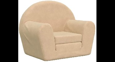 vidaXL - Kinderslaapbank - zacht - pluche - crèmekleurig