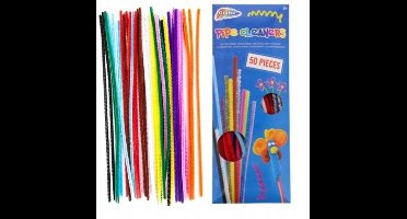 Chenilledraad diverse kleuren - Pijpenragers - 30 cm - 50x stuks - hobby knutselen draad materialen