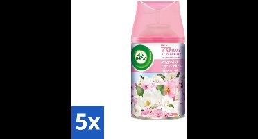 5 x Air Wick - Luchtverfrisser Navulling - Magnolia & Kersenbloesem - Automatische Spray - 250 ml - Luchtverfrisser - Geur - Geurverwijdering - Bloemige Geur - Frisheid