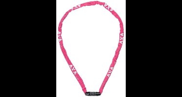 AXA Rigid RCC 120 Kettingslot – Codeslot – 120 cm – 3,5 mm Stalen Schakels – Polyester Beschermhoes – Beveiligingsniveau 3 – Roze