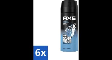 6 x Axe - Deodorant Bodyspray - 48hrs Fresh - Ice Chill - Iced Mint & Lemon - 150 ml - Deodorant - Axe - Ice Chill - Frisheid - Geur