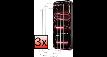Screenprotector - 3 stuks - Geschikt voor Apple iPhone 17 Pro Max - Volledige Dekking - Met Dichte Notch Full protection - Beschermglas - Gehard Glas - Tempered Glass - Screen Protector - Bescherm Cover