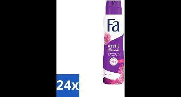 24 x Fa - Deodorant Spray - Mystic Moments - Passiebloem geur - 48 uur Bescherming - 150 ml - Deodorant Spray - Passiebloem Geur - 48 Uur Bescherming - Geurveroorzakende Bacteriën - Dermatologisch Getest