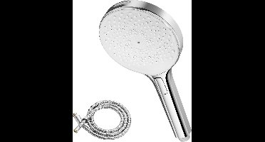 DERW Max Douchekop met Hoge Druk - met Doucheslang - Regendouche - Handdouche - Douchekop met 4 sproeistanden - Waterbesparend - Chroom