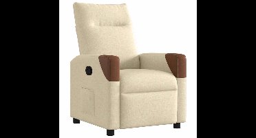 vidaXL - Fauteuil - verstelbaar - stof - crèmekleurig