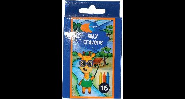 Centrum Waskrijtjes - 16x - gekleurd - 9 cm - speelgoed/knutselen - wax krijtjes - wascokrijtjes