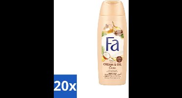20 x Fa - Douchecrème - Room & Olie Kokosnuss Kakaoboter - Verzachtend & Voedend - 250 ml - Douchecrème - Kokosnoot - Cacaoboter - Natuurlijke Ingrediënten - Verzorgende Douche