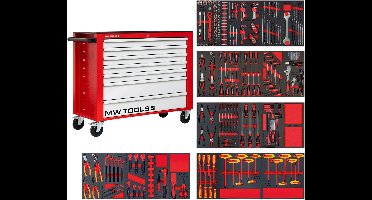 Gevulde brede gereedschapswagen EV STARTER 265-delig MW Tools MWE299G3
