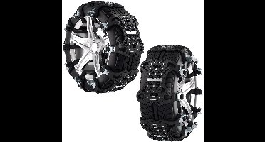 12 stuks Sneeuwkettingen, autosneeuwketting voor banden, universele winterbandkettingen, sneeuwkettingen geschikt voor bandbreedte 165-285 mm voor de meeste auto's SUV/MVP/vrachtwagens