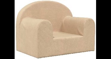 vidaXL - Kinderbank - zacht - pluche - crèmekleurig