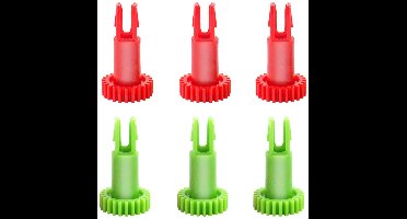 Zijborstel Motor Snap Gear - geschikt voor ECOVACS DEEBOT OZMO T5 - T8 - T9 - N8 - N5 - X1 - Robot Stofzuiger Accessoire Onderdelen - 3 rode versnellingsbak - 3 groene versnellingsbak