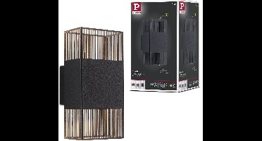 LED-wandlamp Tharin IP44 3000K 120x250mm 2x3,7W Zwart