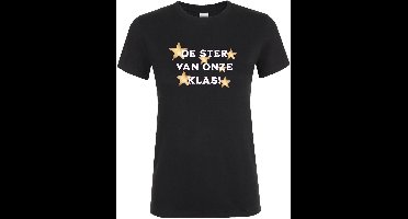 De Ster Van Onze Klas T-shirt - Dames T-shirt - Zwart - Meesterdag - Juffendag - Juffendag Cadeau - Super juf - De beste Juf T-shirt - Juffen bedankje - Maat XL
