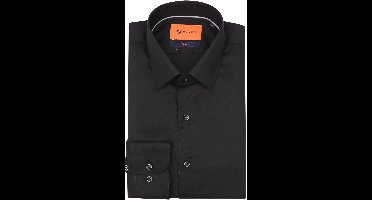 Suitable Twill Overhemd Zwart - Maat 39 - Heren - Overhemden Formeel