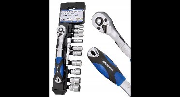 Adler Dop 1/4" Doppenset 12 Delen met Ratel en Verlengstuk