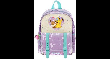 Pokémon - Rugzak - Pikachu & Eevee - 2 vakken Premium - 30cm - Premium Flower collection - Kleine rugzak