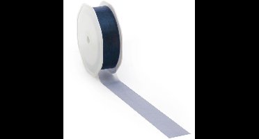 Donkerblauw voile lint voor creatieve projecten en decoratie - 70 mm / 25 mtr.