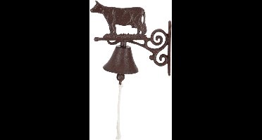 Esschert design Deurbel koe - gietijzer - L20 cm - vintage - klassieke deurbel - bel