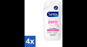 4 x Sanex Zero% - Douchegel - Gevoelige Huid - 0% Parfumsulfaten - Hypoallergeen - 400 ml - Douchegel - Gevoelige Huid - Hypoallergeen - Sanex - Parfumvrij