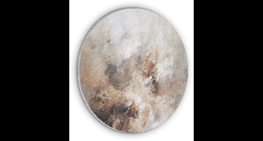 Akoestisch wandpaneel rond 70x70 cm - Vilt schilderij Verf - Abstract - Beige - Kunst - Ronde akoestische panelen - Geluidsdempende wanddecoratie - Geluidsisolatie wandcirkel - Muurdecoratie geluidspanelen