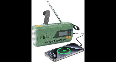 Azomor® Draagbare noodradio met solar en zwengel voor outdoor en noodsituaties