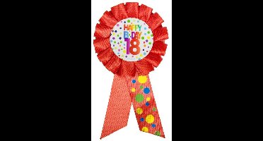 Folat - 18 Jaar Happy Birthday Stippen Rozet