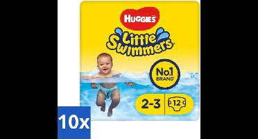 10 x Huggies Little Swimmers maat 2-3 (3-8 kg) 12 stuks per verpakking - Zwemluiers - Zwemluiers Maat 2-3 - Zwemluiers Voor Kinderen - Zwemluiers Voor 2-3 Jaar - Zwemluiers Voor 3-8 Kg