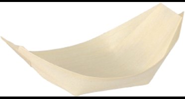 50 houten fingerfood schalen bootje 8.5 x 5.5cm