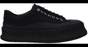 Fabric Casual Lace-Up Sneakers - Black