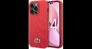 Lacoste Back cover iPhone 14 Pro - Rood - Schokabsorberend - Verhoogde randen
