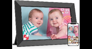 DailySupplies® Digitale Fotolijst met Wifi - Fotolijsten - Frameo App - HD Kwaliteit - Zwart