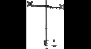 Azomor® Verstelbare bureauhouder voor dubbele monitoren met extra hoge stang en kabelbeheer