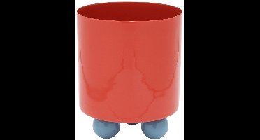 Present Time Bloempot Double Funky Small - Rood - 16x16x20cm - Modern