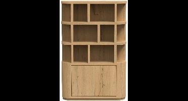 Livingfurn Boekenkast Novero - Naturel Eikenfineer - 145x40x220cm
