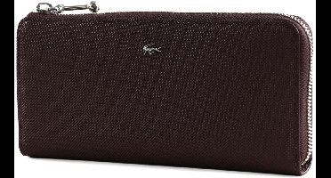 LACOSTE portemonnee Daily City Slim Zip Wallet Fudge donkerbruin