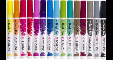 Brushpen talens ecoline set 15 stuks assorti | 3 stuks