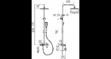 Valvex Doucheset ARS met Kran, Chroom