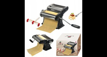 KINGHoff KH-1957 Handmatige Pastamachine - 150mm Breed - Voor Vers Tagliatelle, Spaghetti & Lasagne - Pasta Maker -