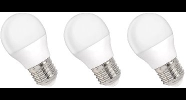 Spectrum LED Kogellamp E27 4W - 230V - 320 Lumen - 3000K Warm wit - Gezellig licht - Energiezuinig - 3 stuks