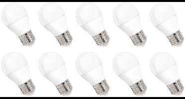 Spectrum LED Kogellamp E27 8W - 230V - 710 Lumen - 3000K Warm wit - Gezellig licht - Energiezuinig - 10 stuks