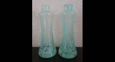 PTMD Vaasjes 2 stuks Cheetah groen/wit, transparant 16cm x 6.5cm