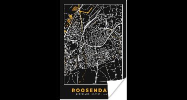 Poster Stadskaart - Roosendaal - Goud - Zwart - 20x30 cm - Plattegrond