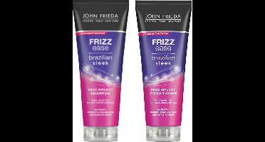 John Frieda Frizz Ease Brazillian Sleek - Shampoo 1x 250 ml & Conditioner 1x 250 ml - Pakket